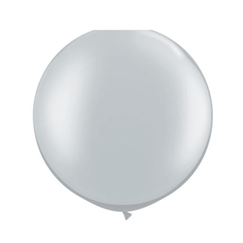 3 Foot Round Balloon, Silver, Jollity Co.