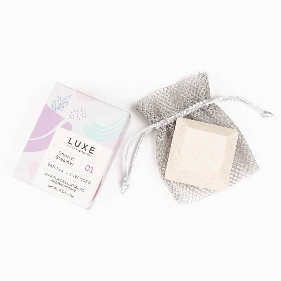Luxe Vanilla + Lavender Shower Steamer Fizzy Bomb