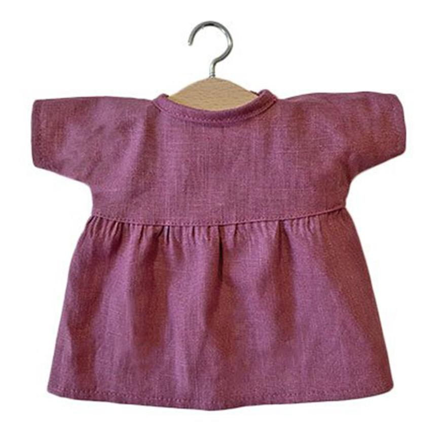 Minikane 'Faustine' Linen Doll Dress, Wine