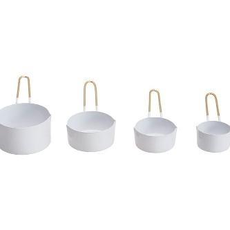 Measuring Cups- White with Gold Finished Handles