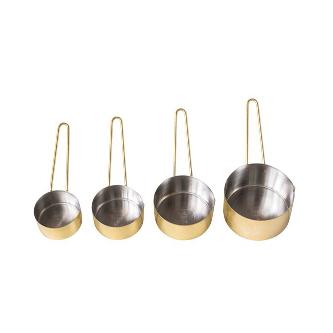 Stainless Steel Measuring Cups in Brass Finish - Set of 4