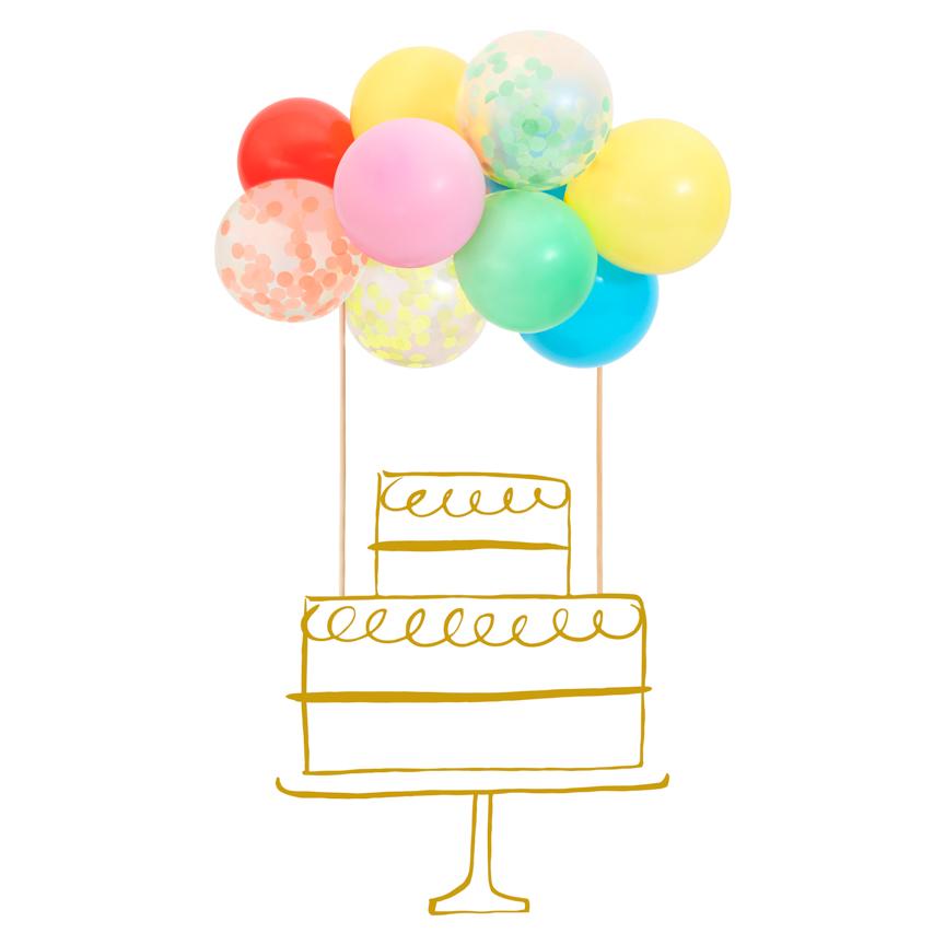 Meri Meri Rainbow Balloon Cake Topper Kit
