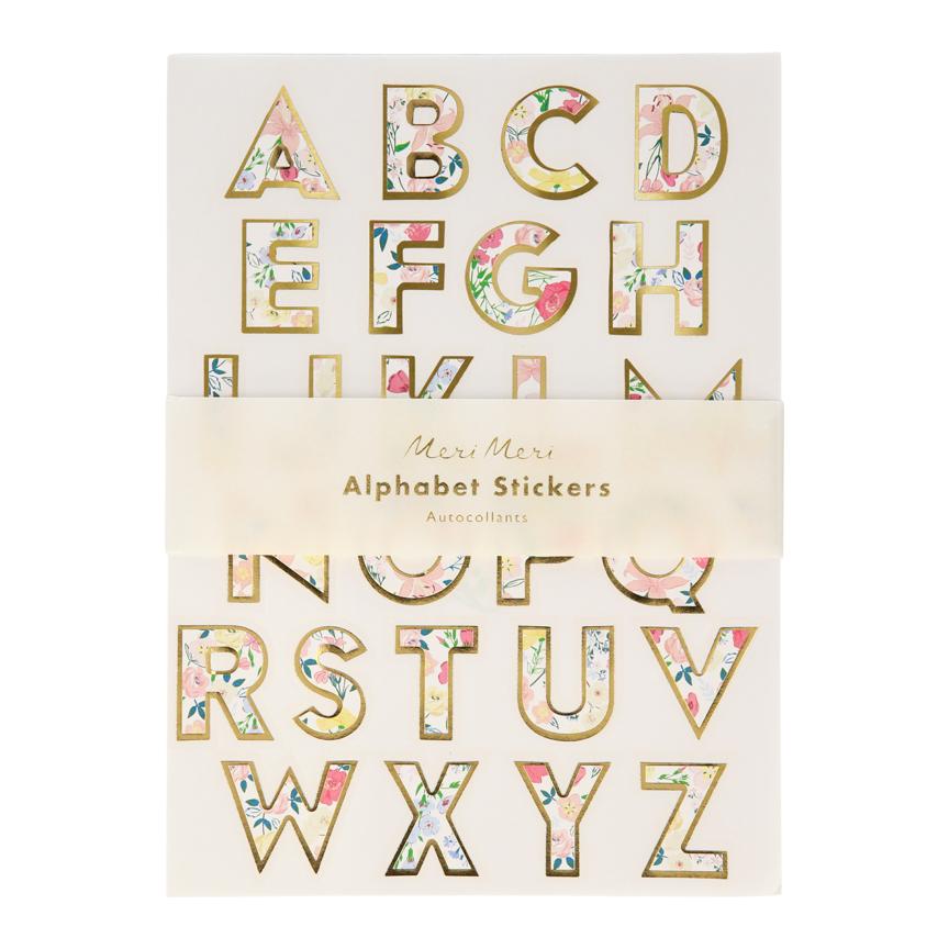 Meri Meri English Garden Alphabet Sticker Sheets