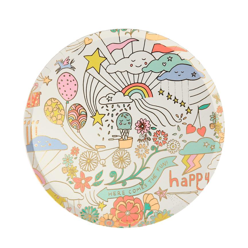 Happy Doodle Side Plates