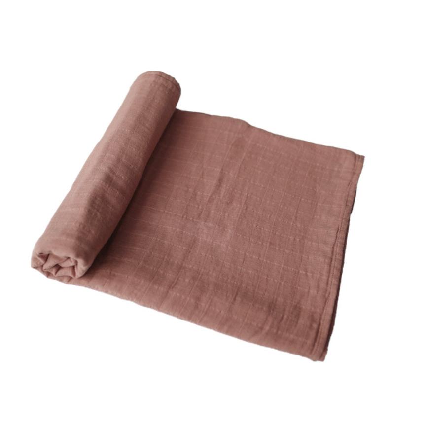 Muslin Swaddle Blanket Organic Cotton- Cedar