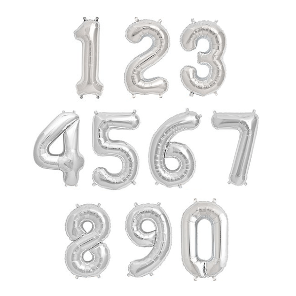 13.5" Silver Foil Balloon Number - Shop Sweet Lulu