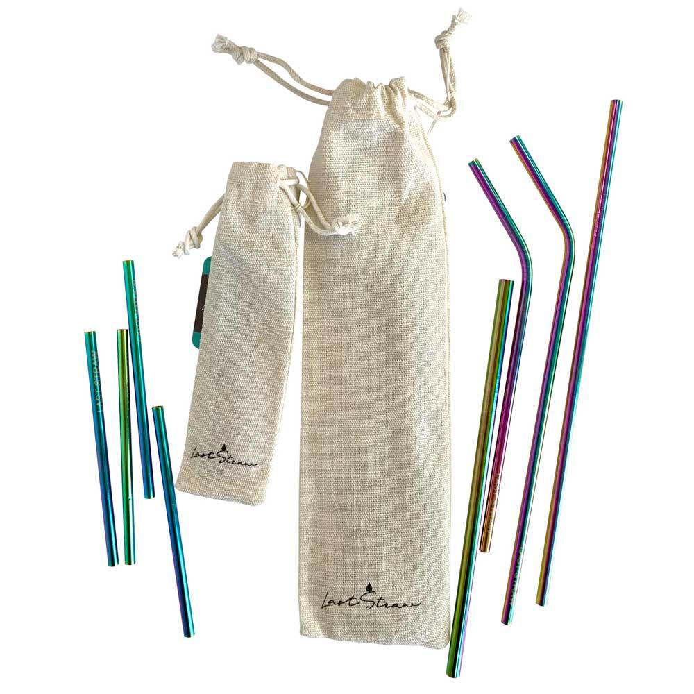 Reusable Stainless Steel Straws: Rainbow