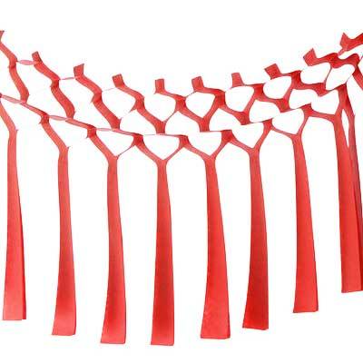 Tissue Streamer Garland - Red