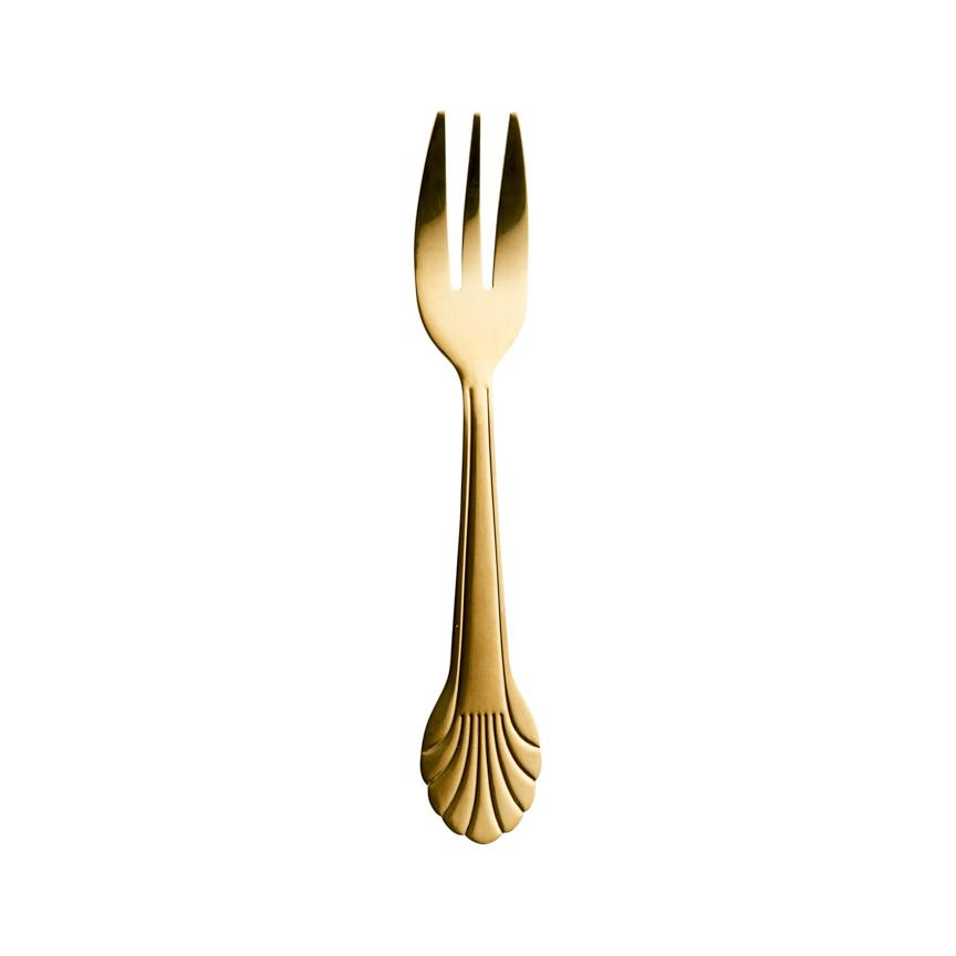 Stainless Steel Cake Fork in Seashell Shape- Gold Coated