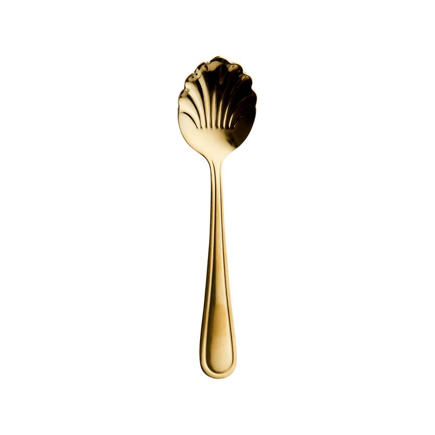 Golden Stainless Steel Teaspoon in Seashell Shape- Gold Coated