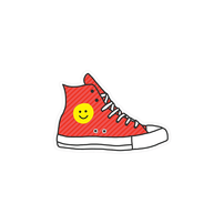 Red Sneaker Vinyl Sticker, shop sweet lulu