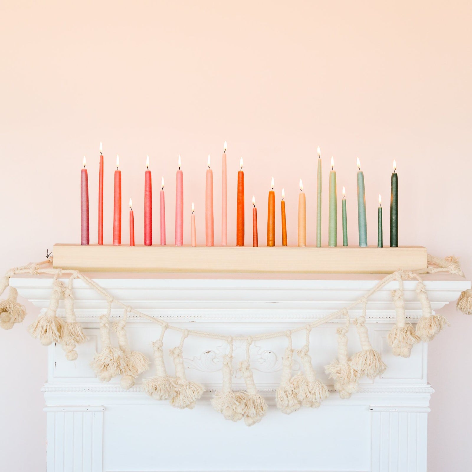 8" Taper Candles, Creamy Peach, One Pair