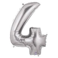 40" Number 4 Megaloon Silver - Shop Sweet Lulu