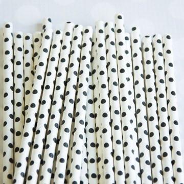 Eco Friendly Paper Straws: Black Swiss Dot - Shop Sweet Lulu