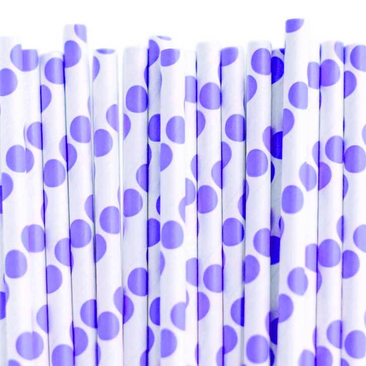 Eco Friendly Paper Straws: Violet Dots - Shop Sweet Lulu