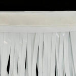Plastic 'Wet Look' White Fringe Curtain